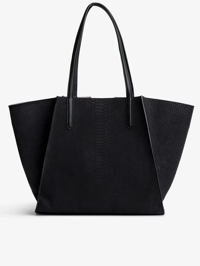 Women Zadig and Voltaire Tote Bags Le Borderline Soft Savage Bag Black