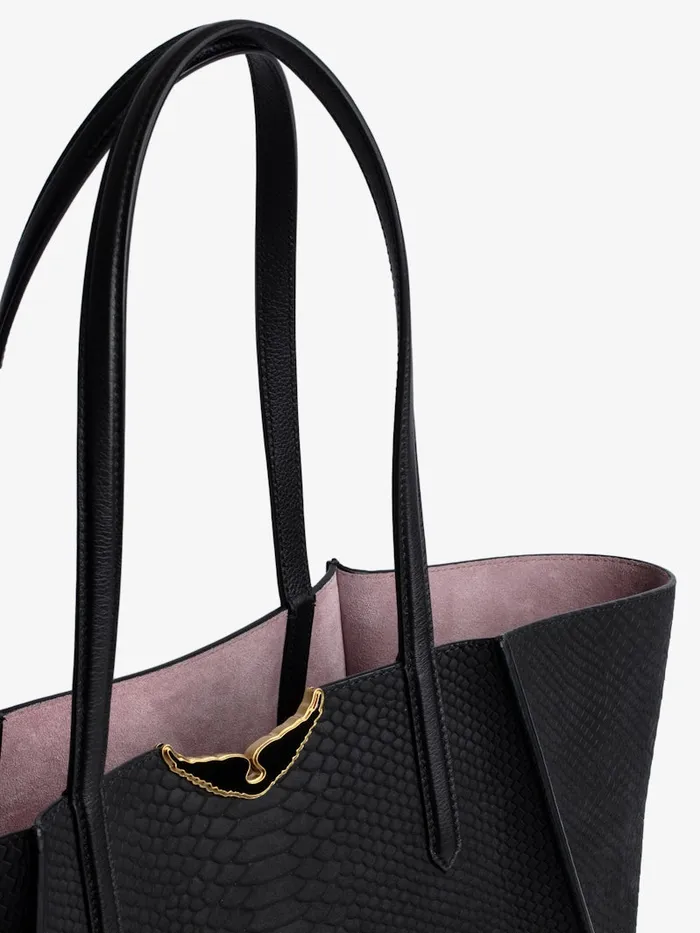 Women Zadig and Voltaire Tote Bags Le Borderline Soft Savage Bag Black