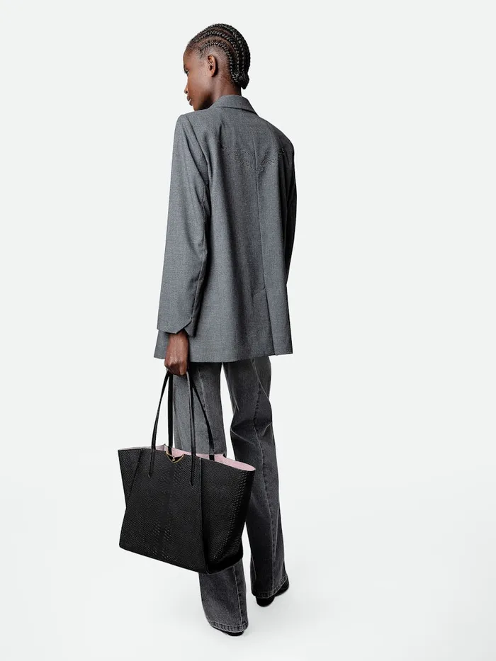 Women Zadig and Voltaire Tote Bags Le Borderline Soft Savage Bag Black