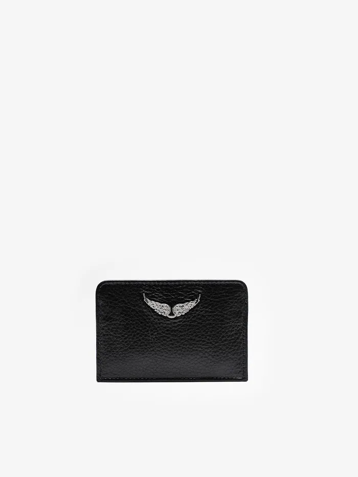Women Zadig and Voltaire Wallets and Leather Goods Card Case Zv Pass Black