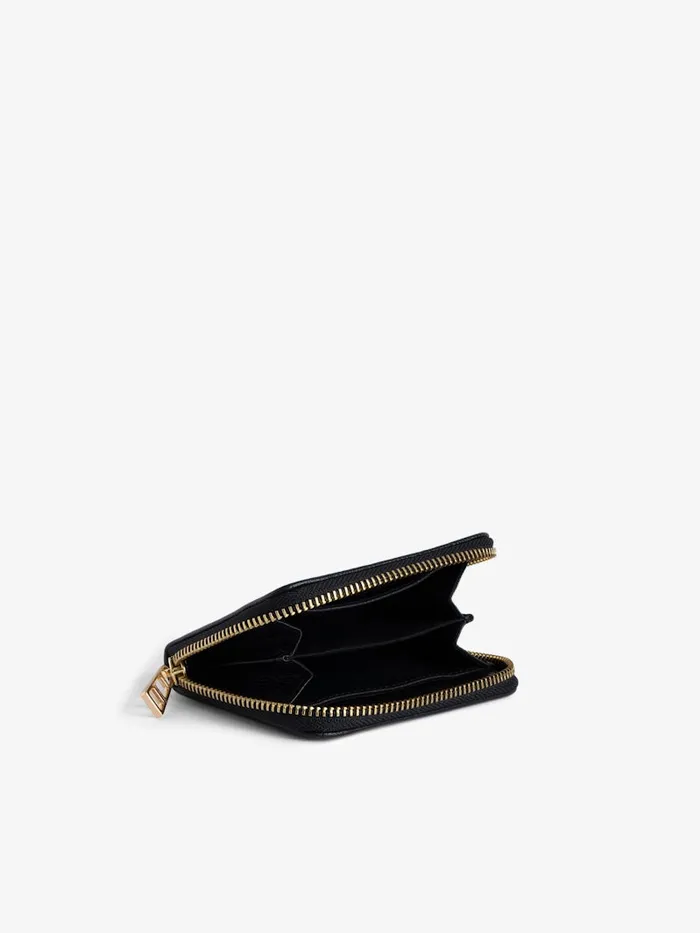Women Zadig and Voltaire Wallets and Leather Goods Mini ZV Coin Purse Noir Gold