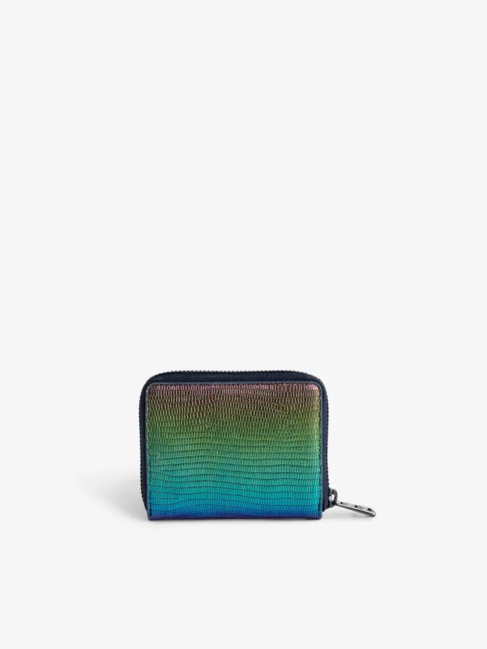 Women Zadig and Voltaire Wallets and Leather Goods Mini ZV Embossed Coin Purse Rainbow
