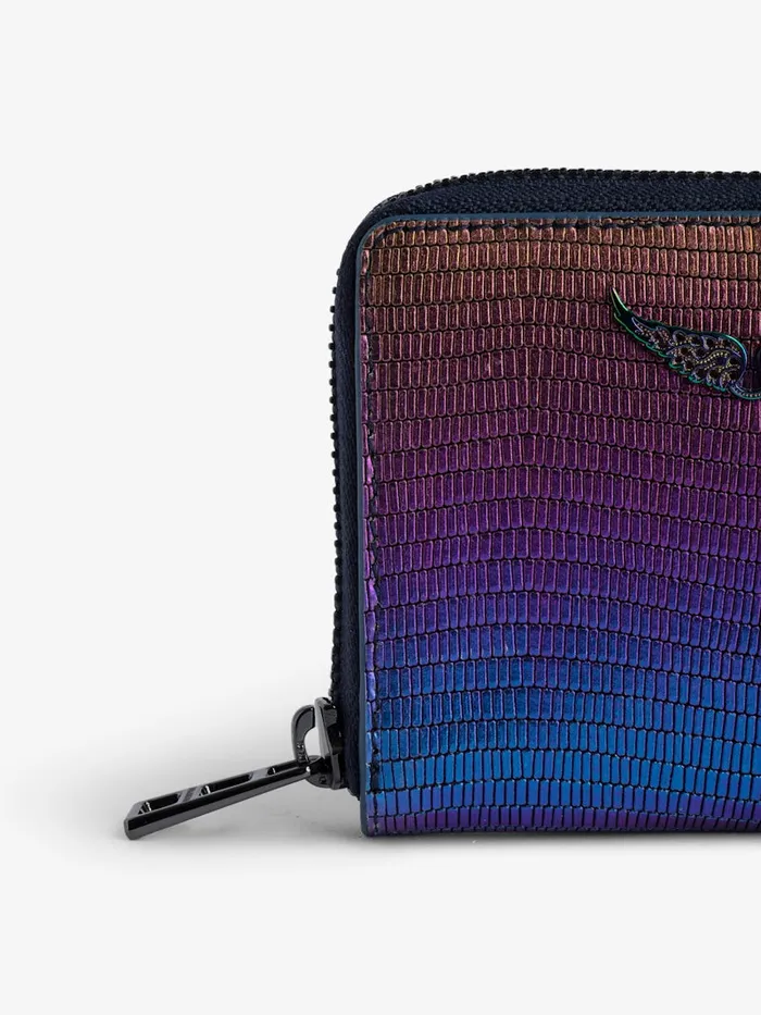 Women Zadig and Voltaire Wallets and Leather Goods Mini ZV Embossed Coin Purse Rainbow