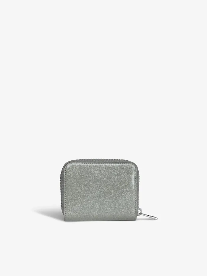 Women Zadig and Voltaire Wallets and Leather Goods Mini ZV Infinity Patent Coin Purse Silver