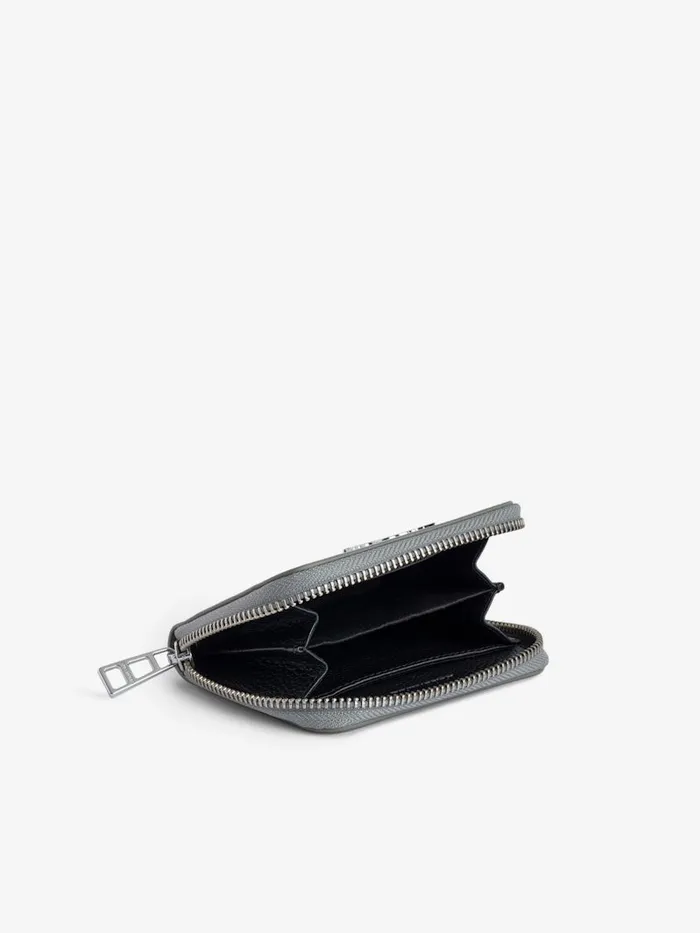 Women Zadig and Voltaire Wallets and Leather Goods Mini ZV Infinity Patent Coin Purse Silver