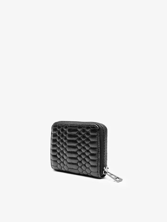 Women Zadig and Voltaire Wallets and Leather Goods Mini Zv Matelasse Wallet Black