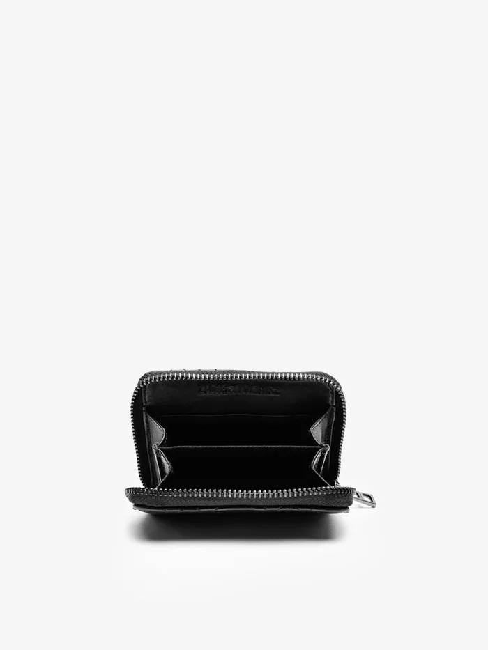 Women Zadig and Voltaire Wallets and Leather Goods Mini Zv Matelasse Wallet Black