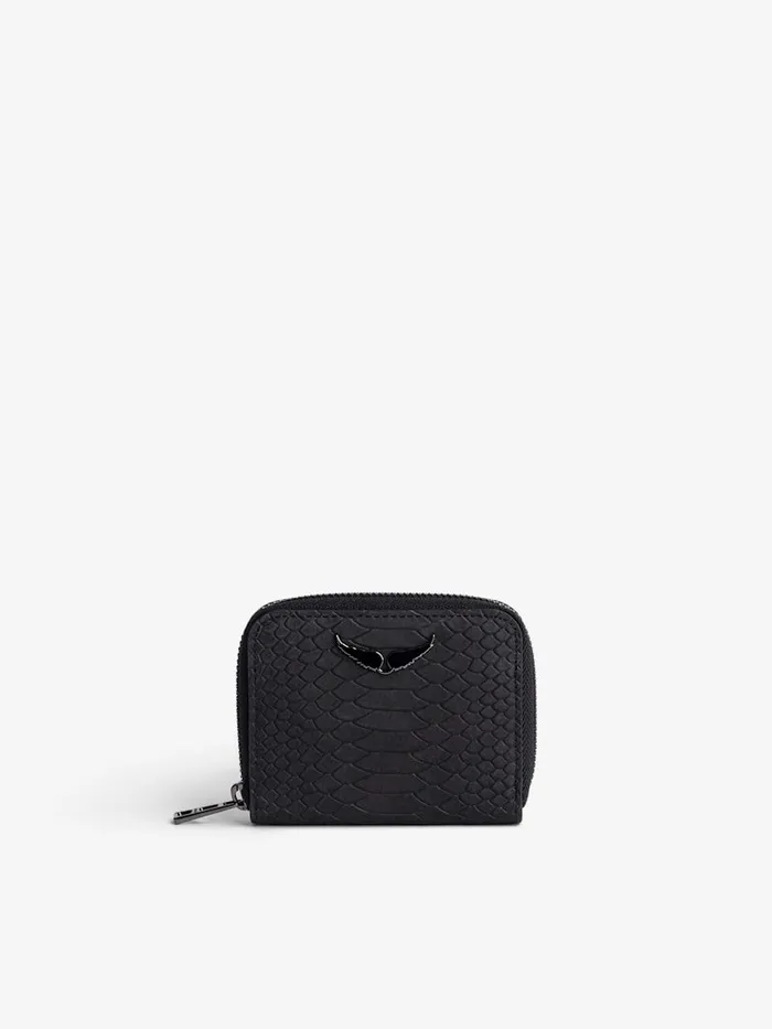 Women Zadig and Voltaire Wallets and Leather Goods Mini ZV Soft Savage Wallet Black Women Zadig and Voltaire Wallets and Leather Goods Mini ZV Soft Savage Wallet Black