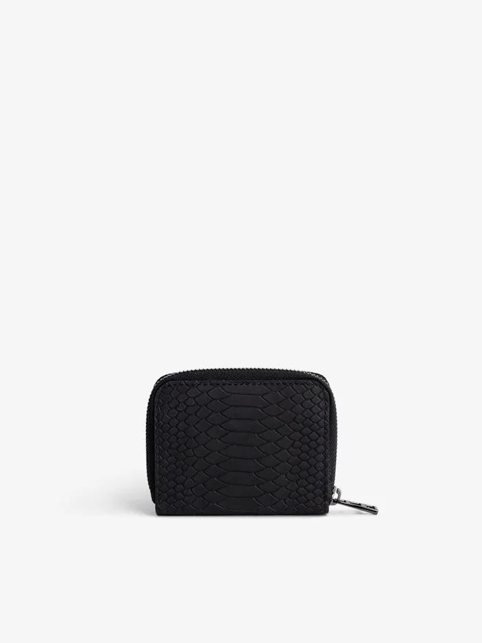 Women Zadig and Voltaire Wallets and Leather Goods Mini ZV Soft Savage Wallet Black