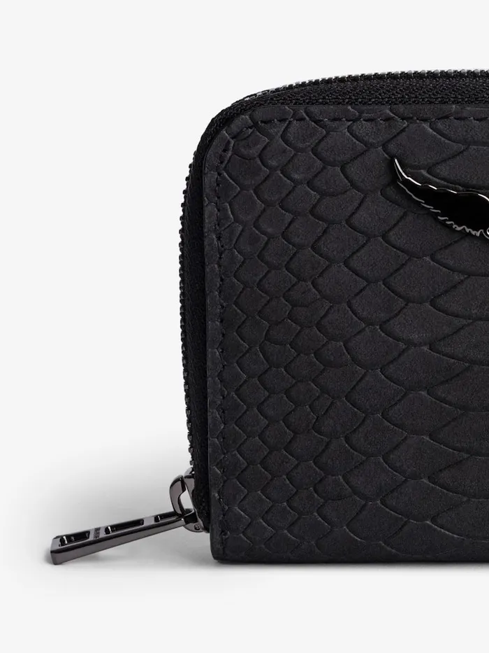 Women Zadig and Voltaire Wallets and Leather Goods Mini ZV Soft Savage Wallet Black