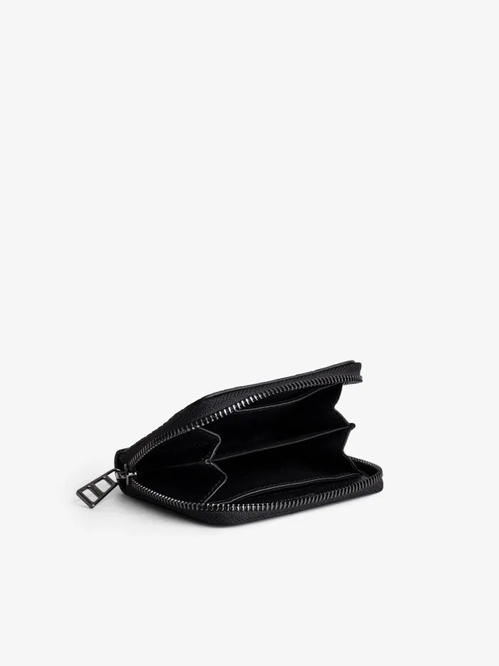 Women Zadig and Voltaire Wallets and Leather Goods Mini ZV Soft Savage Wallet Black
