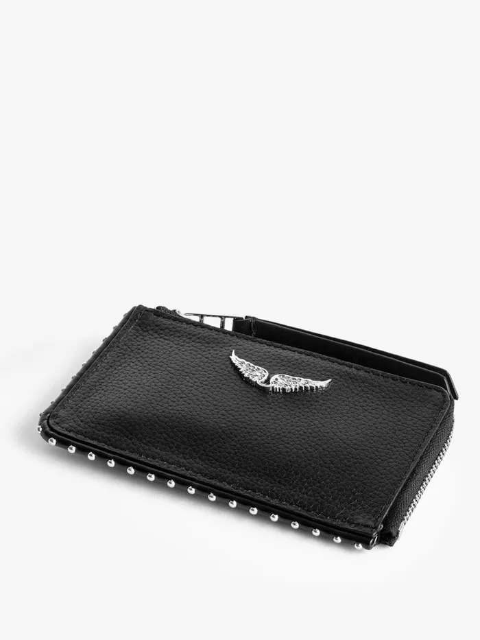 Women Zadig and Voltaire Wallets and Leather Goods ZV Card Card Holder Black