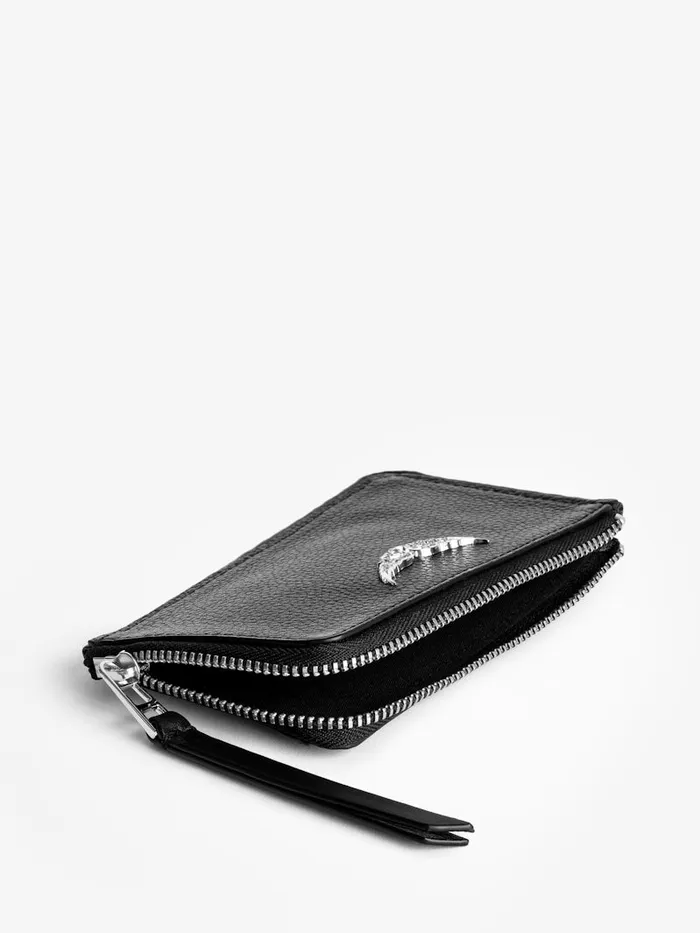 Women Zadig and Voltaire Wallets and Leather Goods ZV Card Card Holder Black
