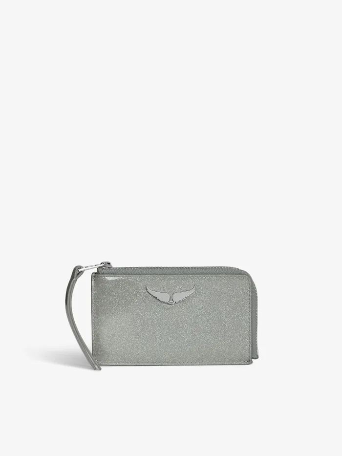 Women Zadig and Voltaire Wallets and Leather Goods ZV Card Card Holder Silver Women Zadig and Voltaire Wallets and Leather Goods ZV Card Card Holder Silver