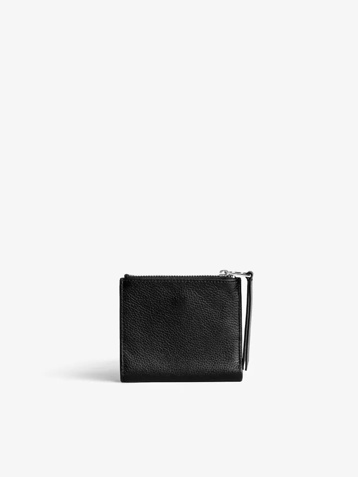 Women Zadig and Voltaire Wallets and Leather Goods ZV Fold Coin Purse Black