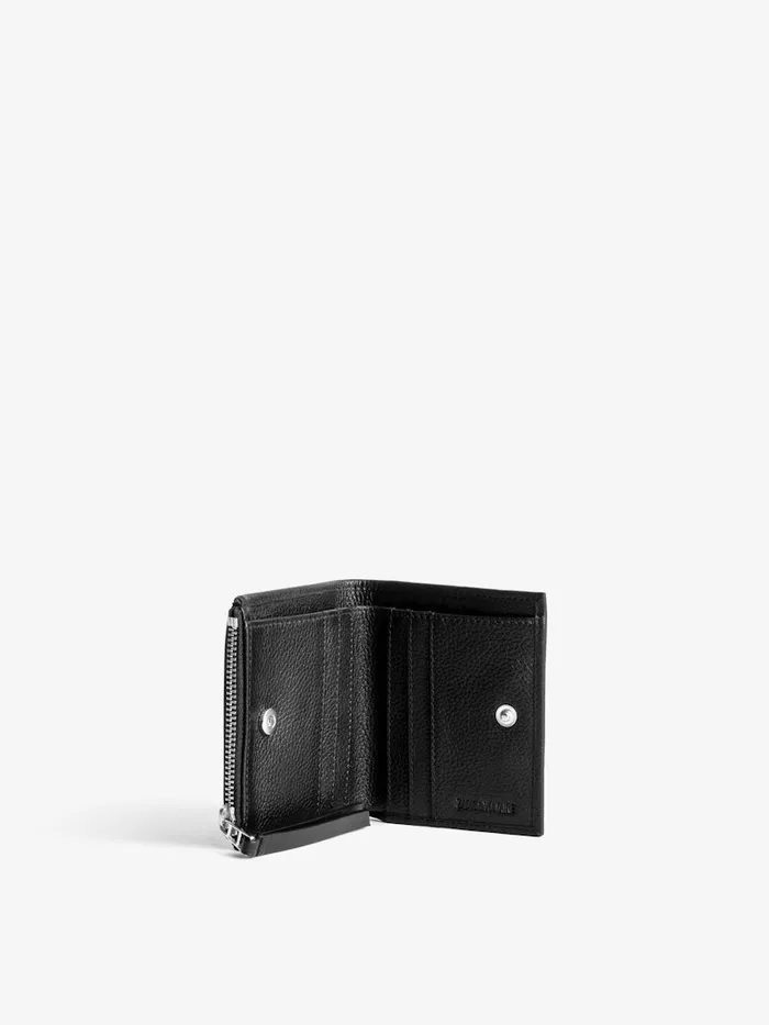 Women Zadig and Voltaire Wallets and Leather Goods ZV Fold Coin Purse Black