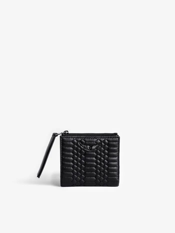 Women Zadig and Voltaire Wallets and Leather Goods ZV Fold Purse Black
