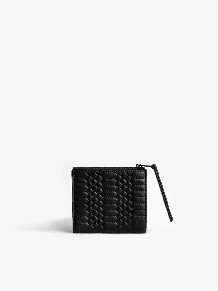 Women Zadig and Voltaire Wallets and Leather Goods ZV Fold Purse Black