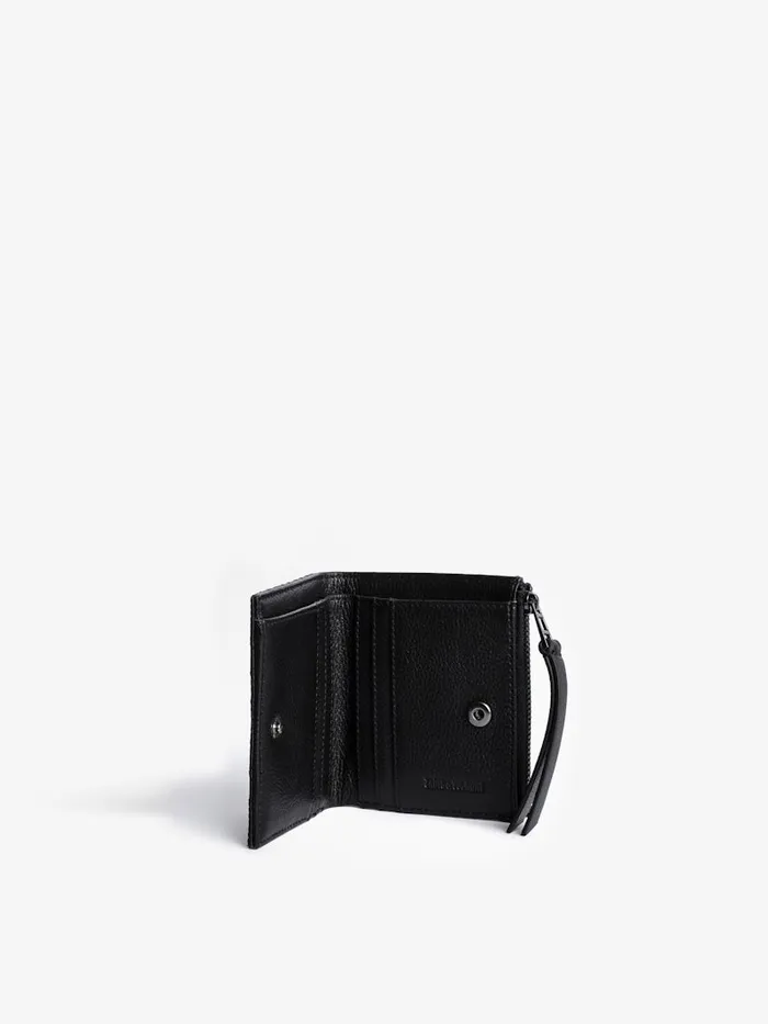 Women Zadig and Voltaire Wallets and Leather Goods ZV Fold Purse Black