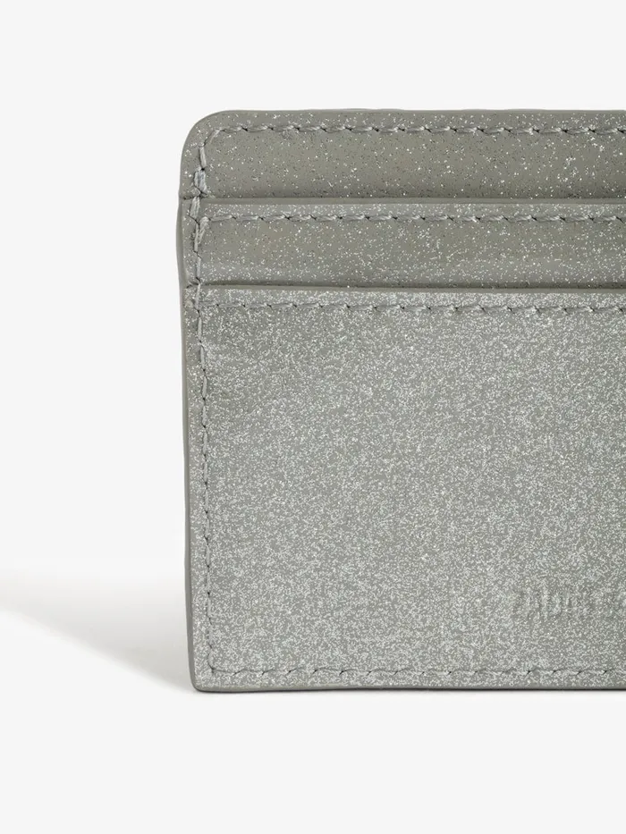 Women Zadig and Voltaire Wallets and Leather Goods ZV Pass Infinity Patent Card Holder Silver