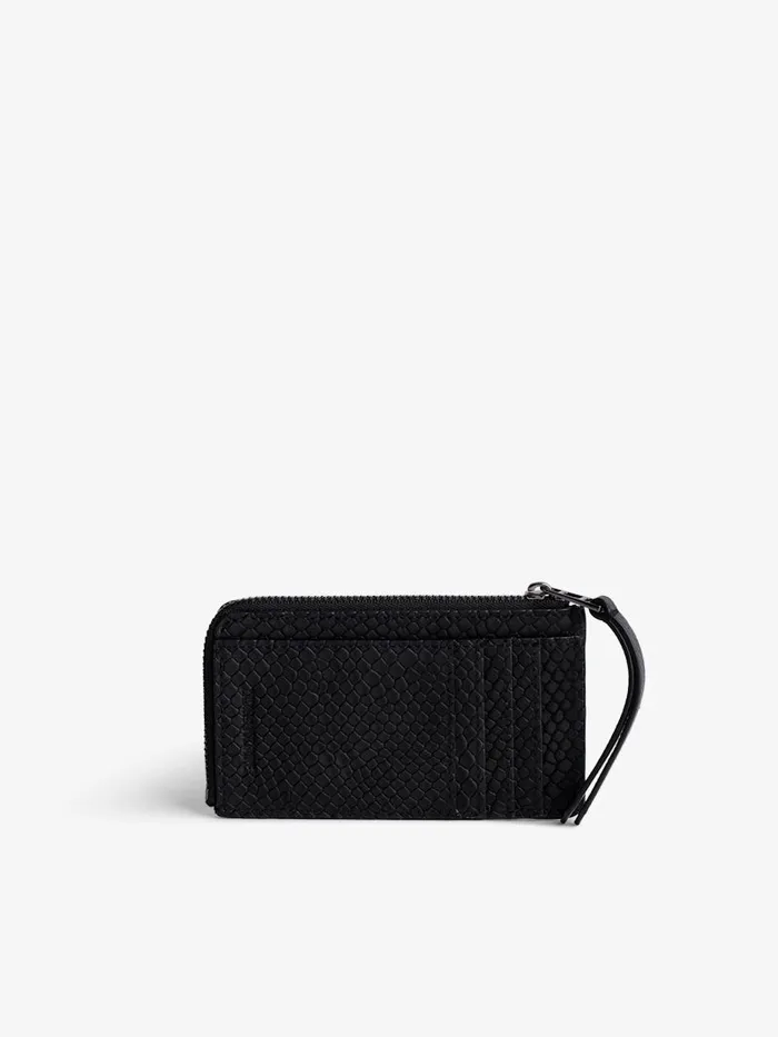 Women Zadig and Voltaire Wallets and Leather Goods ZV Soft Savage Card Case Black
