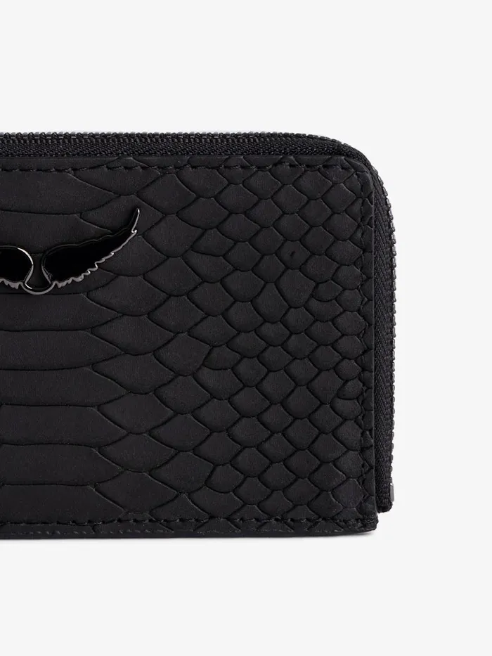 Women Zadig and Voltaire Wallets and Leather Goods ZV Soft Savage Card Case Black