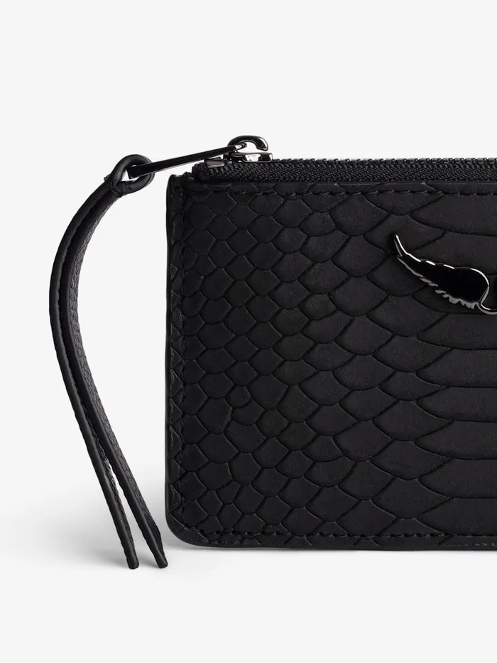 Women Zadig and Voltaire Wallets and Leather Goods ZV Soft Savage Card Case Black