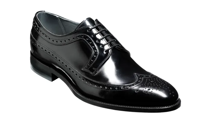 Woodbridge 8211 Black HiShine Mens Barker Shoes Brogues