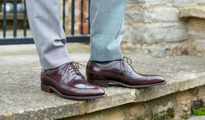 Woodbridge 8211 Black HiShine Mens Barker Shoes Brogues