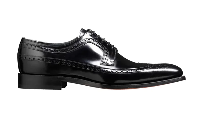 Woodbridge 8211 Black HiShine Mens Barker Shoes Brogues