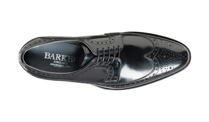 Woodbridge 8211 Black HiShine Mens Barker Shoes Brogues