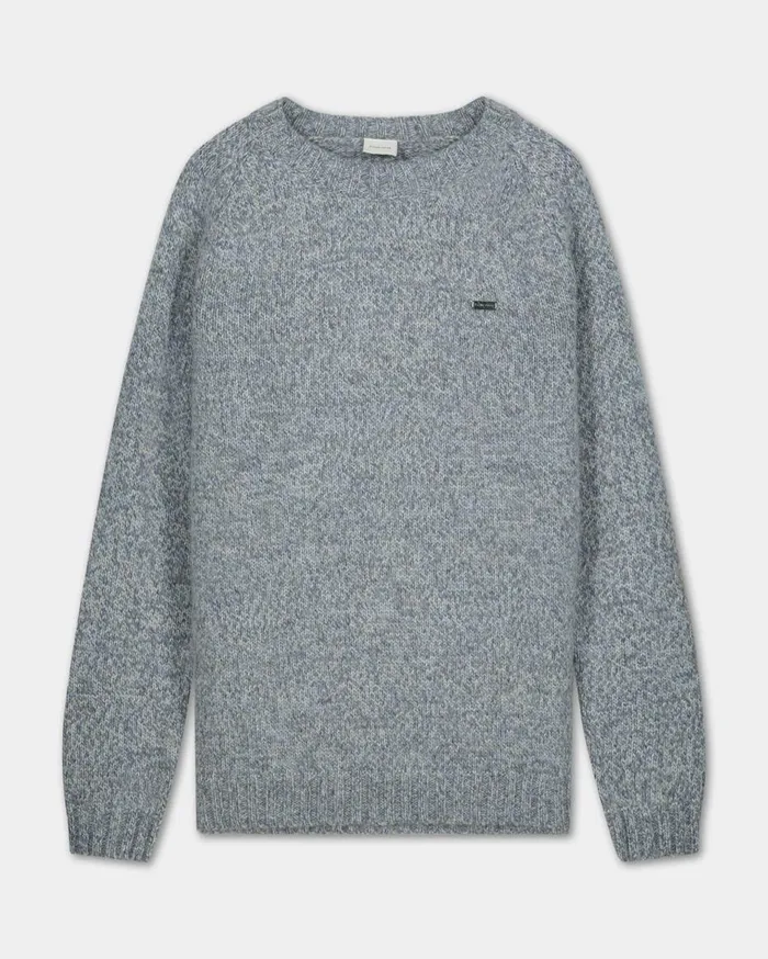 Wool Crewneck Melange Blue WomenMen Filling Pieces Hoodies and Sweatshirts