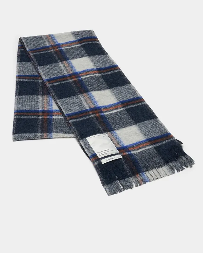Wool Flannel Scarf Melange Blue WomenMen Filling Pieces Scarves