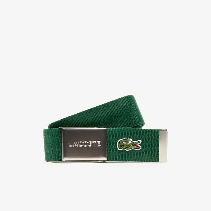 Woven Fabric Belt Green Mens Lacoste Belts Gift 4 You