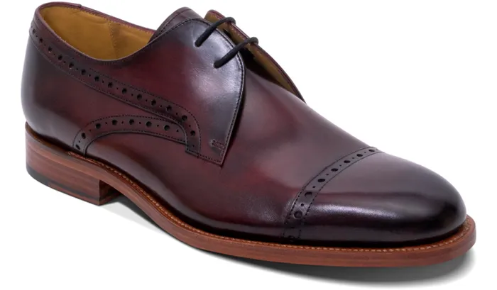 Wye 8211 Hand Brushed Burgundy Mens Barker Shoes Brogues