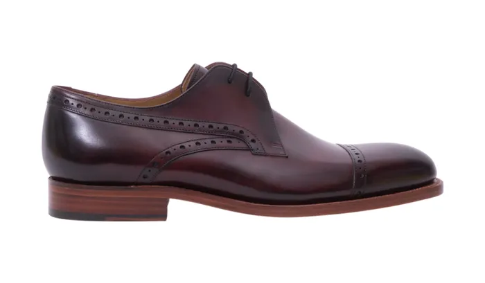 Wye 8211 Hand Brushed Burgundy Mens Barker Shoes Brogues