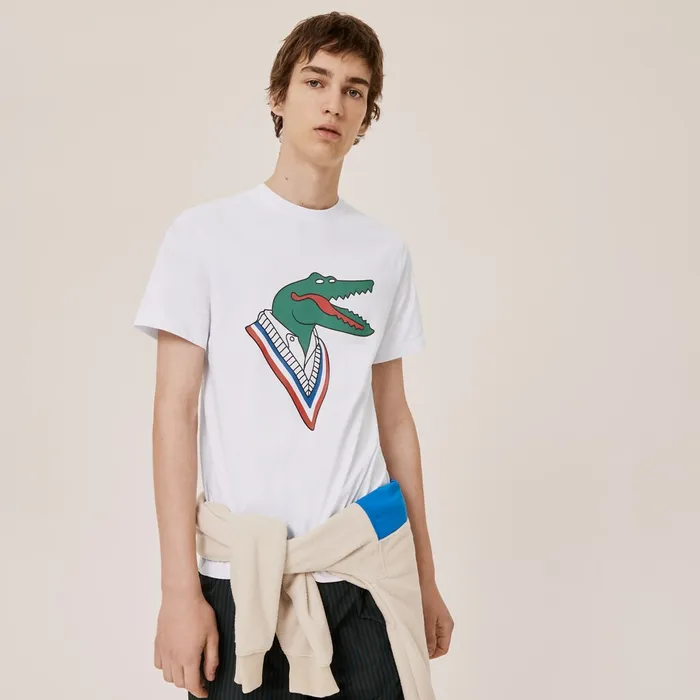 x JeanMichel Tixier Graphic Tshirt WhiteRed Womens Lacoste TShirts Outlet Factory
