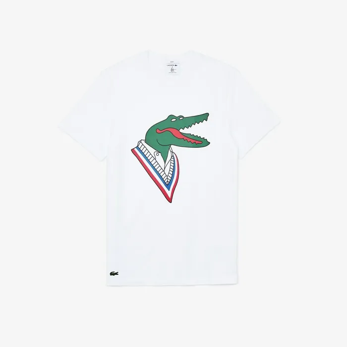 x JeanMichel Tixier Graphic Tshirt WhiteRed Womens Lacoste TShirts Outlet Factory