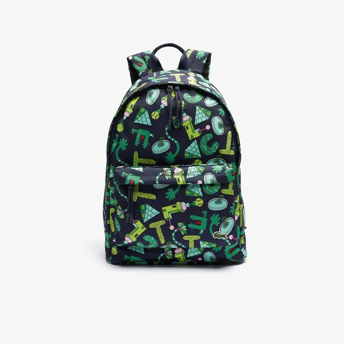 x Jeremyville Croc Graphic Printed Backpack Croc Allover Mens Lacoste Bags For Sale Online