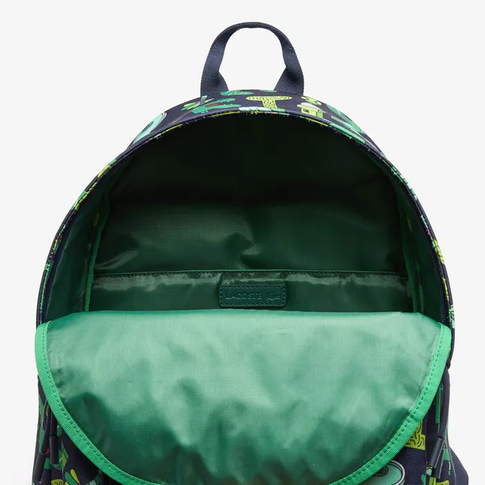 x Jeremyville Croc Graphic Printed Backpack Croc Allover Mens Lacoste Bags For Sale Online