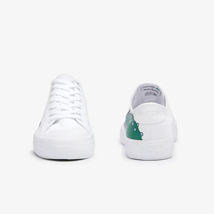 x Jeremyville Gripshot Canvas Trainers WhtGreen Mens Lacoste Sneakers For Sale