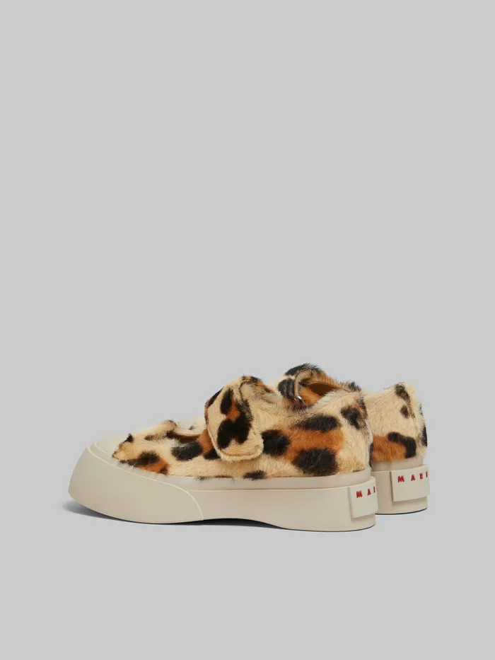 Yellow Animalier Print Shearling Mary Jane Sneaker Women Marni Pablo