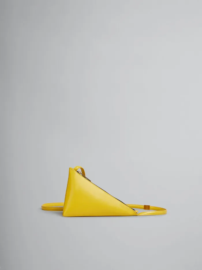 Yellow Leather Prisma Triangle Crossbody Bag Men Marni Crossbody Bags