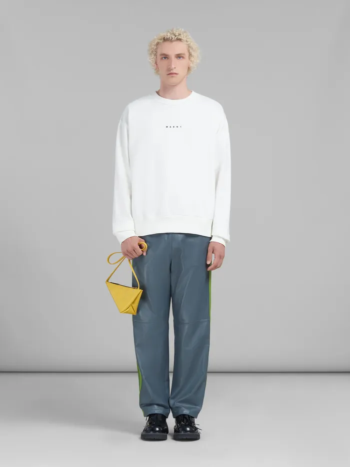 Yellow Leather Prisma Triangle Crossbody Bag Men Marni Crossbody Bags