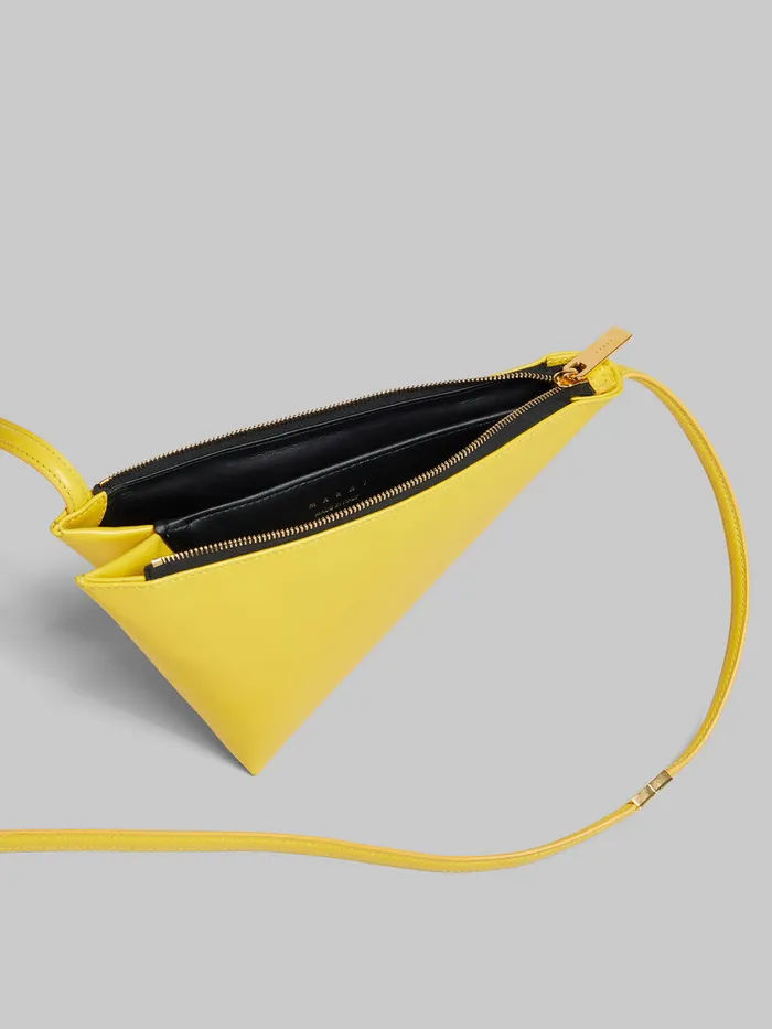 Yellow Leather Prisma Triangle Crossbody Bag Men Marni Crossbody Bags