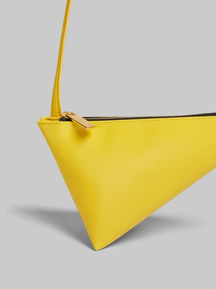 Yellow Leather Prisma Triangle Crossbody Bag Men Marni Crossbody Bags