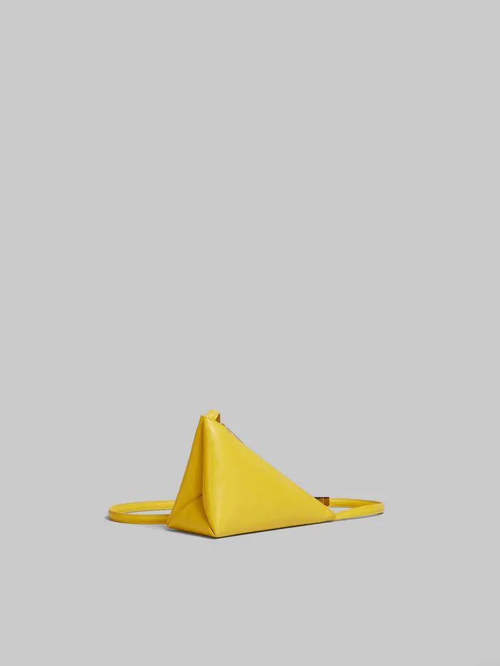Yellow Leather Prisma Triangle Crossbody Bag Men Marni Crossbody Bags