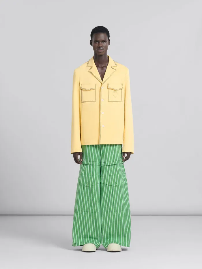 Yellow Organic Denim Blazer With Contrast Stitching Men Marni Coats and Jackets Yellow Organic Denim Blazer With Contrast Stitching Men Marni Coats and Jackets