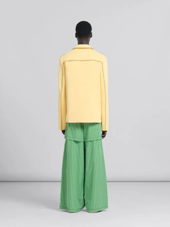 Yellow Organic Denim Blazer With Contrast Stitching Men Marni Coats and Jackets