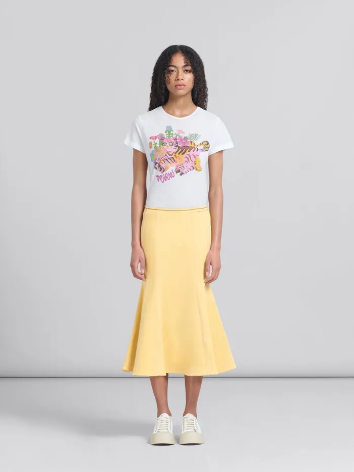 Yellow Organic Denim Mermaid Skirt With Contrast Stitching Women Marni Skirts